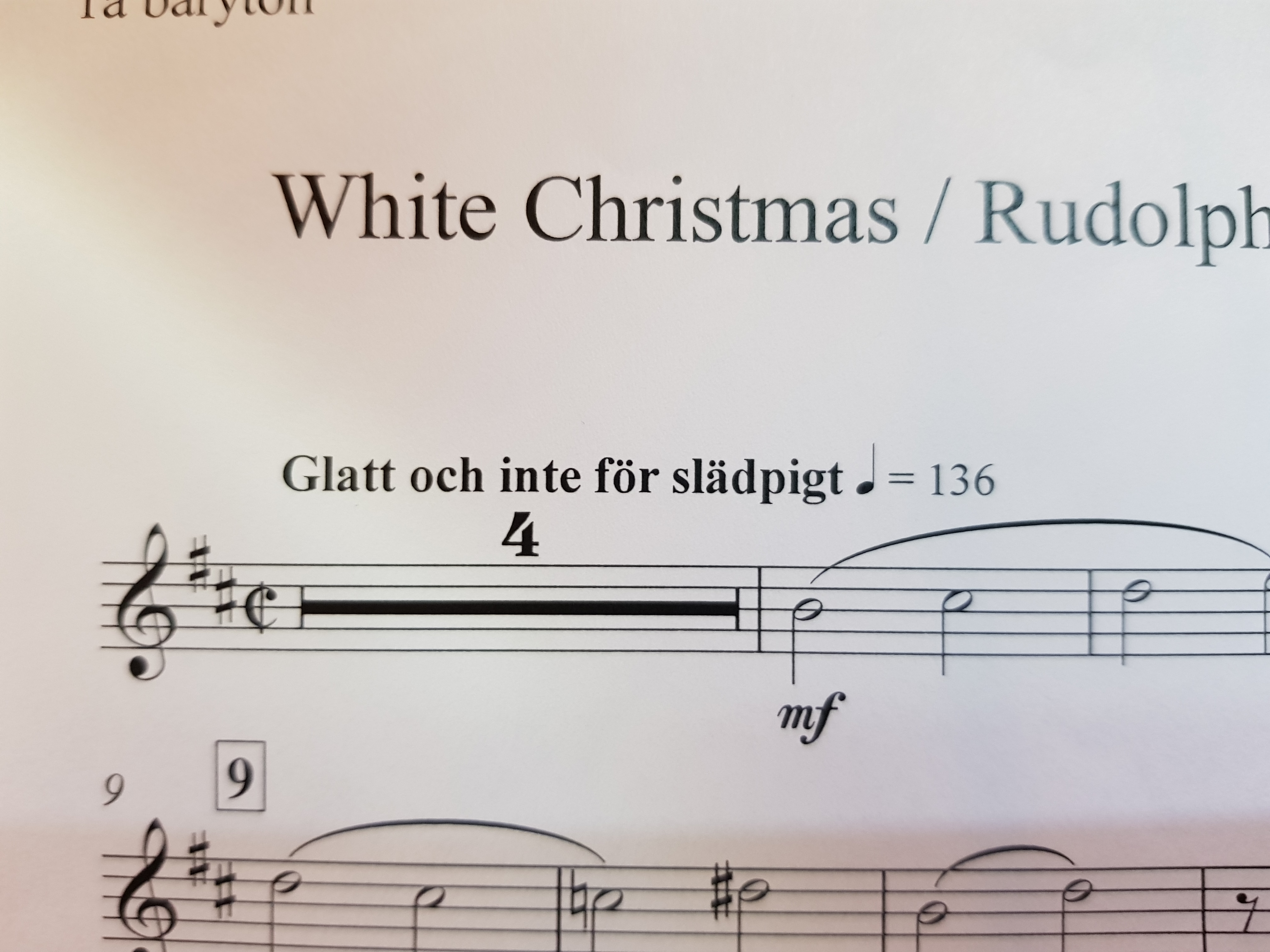 En typisk tempobeteckning av arrangör AW